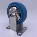 Anti-Skid Soft TPR Rubber Rigid Fixed Caster Wheels 5 Inch
