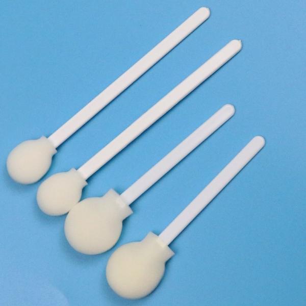 106mm Disposable White PP Stick Lollipop Sponge Stick Medical Round Foam Swab Applicator for Skin Antiseptic