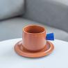 Buy cheap 320ml Volume Porcelain Tea Mug Ceramic Coffee Cup And Saucer Set Klein Blue Cups from wholesalers