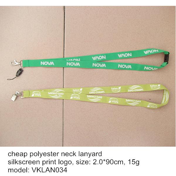 Buy cheap China factory wholesale flat polyester neck lanyards, OEM polyester screen print lanyards from wholesalers