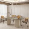 Buy cheap Ellipse Shape Contemporary Marble Dining Table 6mm Grey 160*85*75 from wholesalers