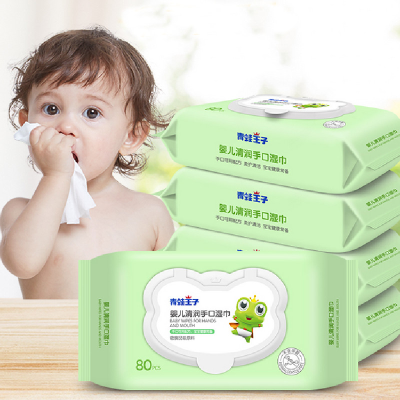 80pc per bag Natural Fabric Custom Nonwoven Baby Wet Wipes Biodegradable Ultra Soft