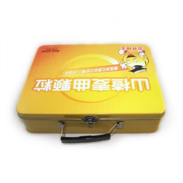 Buy cheap gift tin box with plastic handle from wholesalers