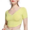 Buy cheap Sexy Open Ladies Yoga Tops Short Sleeve Pit Strip Cotton Slim Sports T - Shirt from wholesalers