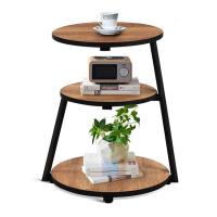 Buy cheap Wooden 3 Tier Brown C Shaped Nesting Tables Bedroom End product