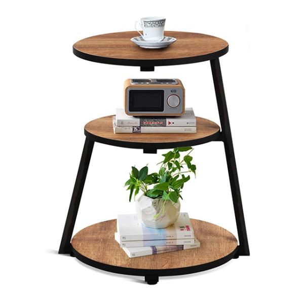 Buy cheap Wooden 3 Tier Brown C Shaped Nesting Tables Bedroom End from wholesalers