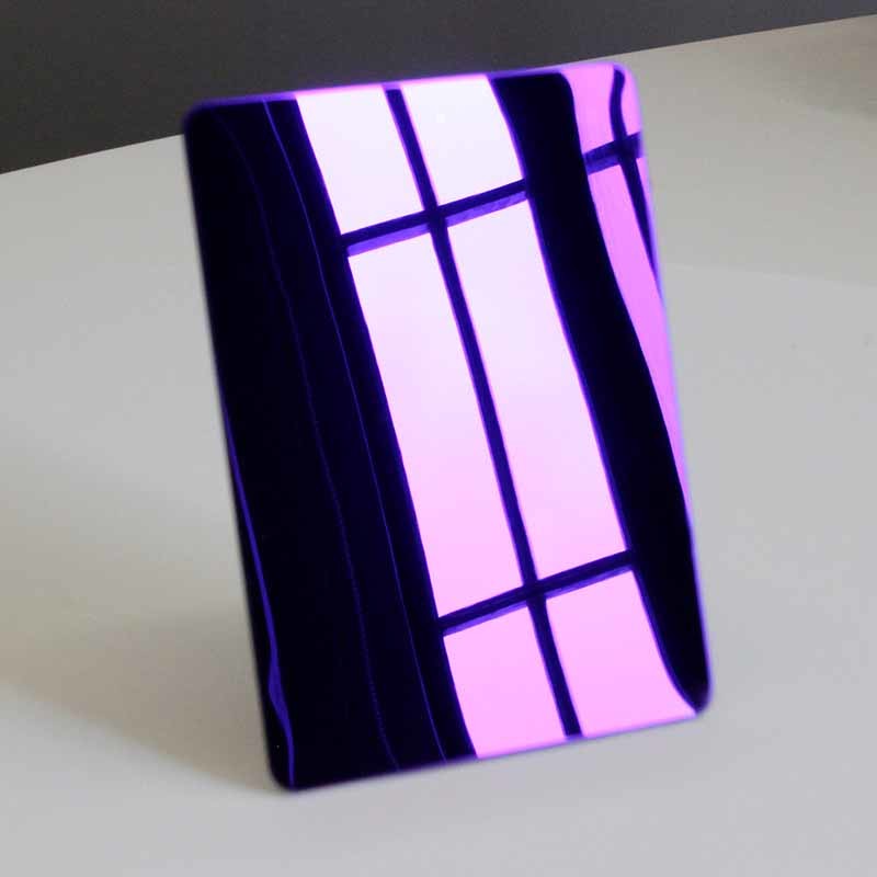 304 Metal Color Purple Mirror Stainless Steel Plate 0.3mm Decorative Steel Sheet