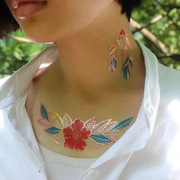 Buy cheap Jewel temporary gold tattoo, Custom temporary gold tattoo, fake tattoo from wholesalers