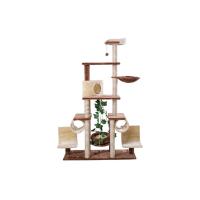 Buy cheap Plate / Fur Material Modern Cat Tree , Cat Scratch Tower Luxurious With Swing product