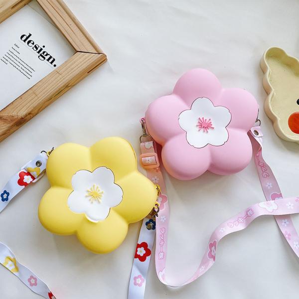 Parent-Child Messenger Bag Silicone Flower Kids Crossbody Bag Makeup Bag Storage