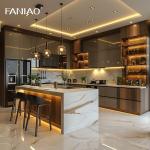 Villa Melamine Grey Luxury Large Solid Wood modern Kitchen Cupboard Pantry