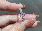 18k White Gold Lab Created Diamond Ring IGI Certified 1.06ct Fancy Pink Flower