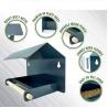 Buy cheap Rain Cover Roof Bird House Frame Wall Mounted Garden Locker Bird Feeder in Black Steel from wholesalers