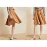 Buy cheap Camel Belted Knee Length Ladies Dress Skirt Suede Belted Bow Tie Whole Flare from wholesalers