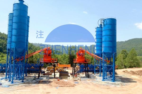 Buy cheap HZS50 50 Cubic Meters Per Hour Capacity Precast Small Portable Concrete Batch Plant from wholesalers