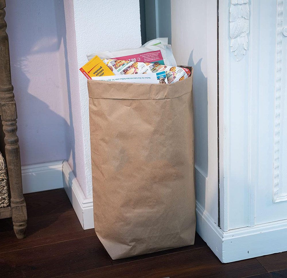 Waterproof Biodegradable Brown Kraft Paper Lawn Leaf Trash Yard Waste Rubbish Paper Garbage Bag For Home And Garden
