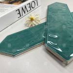 Hand Made Art Long Hexagon Green Mosaic Tiles For Bathroom Kitchen