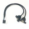 Buy cheap 30cm Motherboard Internal 9pin Pitch 2.54mm to Dual Port USB 2.0 A Female Screw Lock Panel Mount Cable from wholesalers
