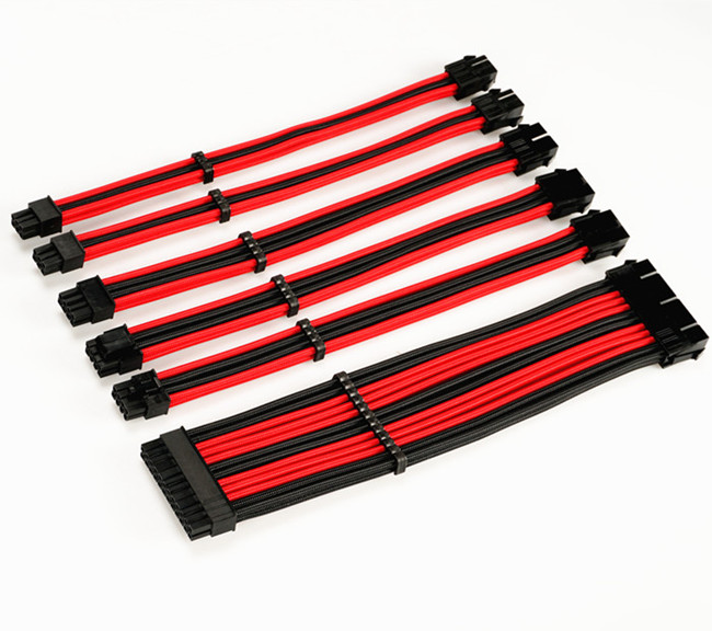 Cotton Nylon Sleeved PSU Extension Cables PSU ATX 24Pin/ 8Pin PCI-e to 6+2Pin /8Pin EPS To 4+4Pin/6Pin PCI-E