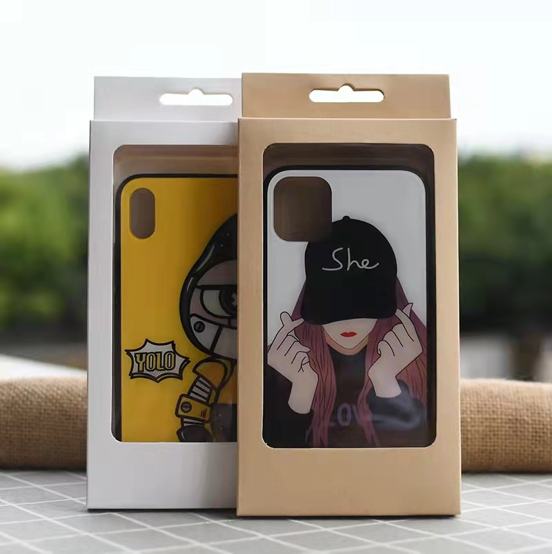 Custom cardboard printing decals for cell phone case paper packaging box