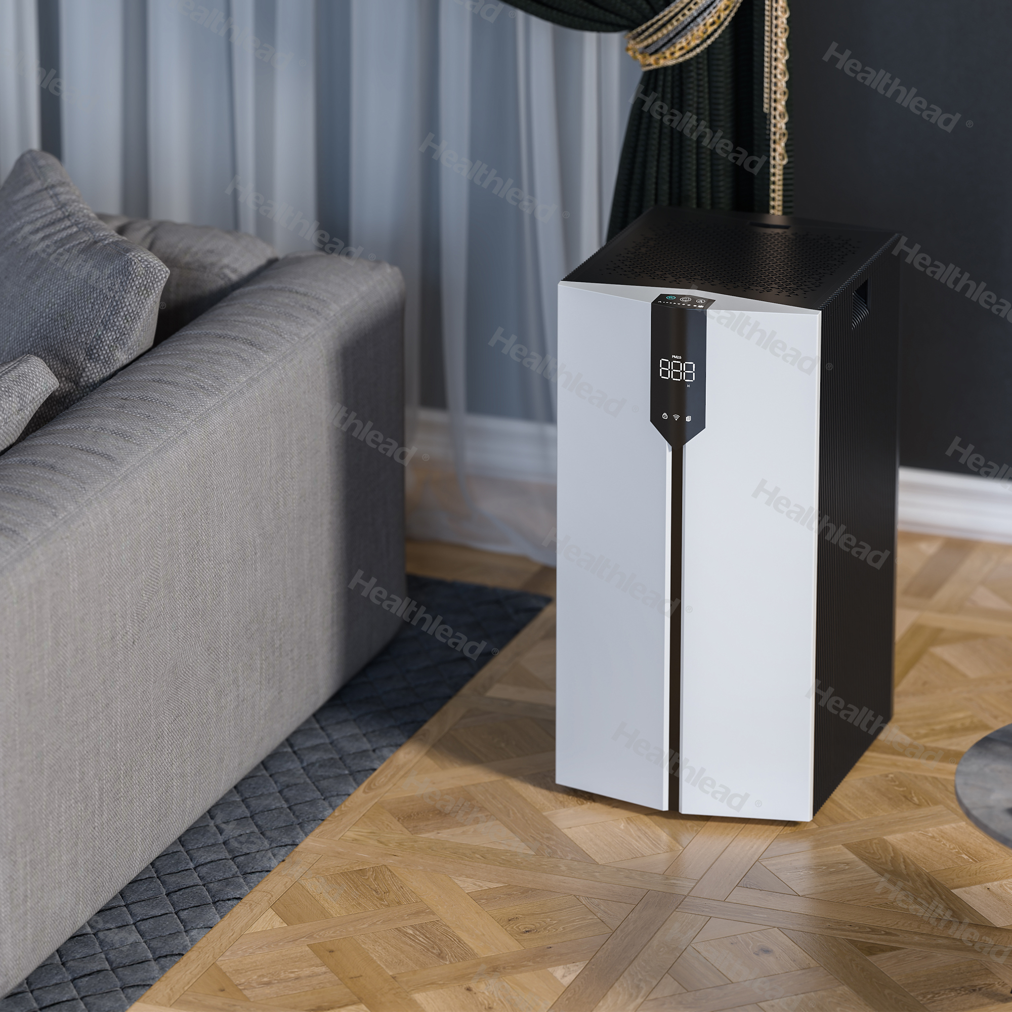 Commercial UV PM2.5 HEPA Filter Purifier For Formaldehyde Removal