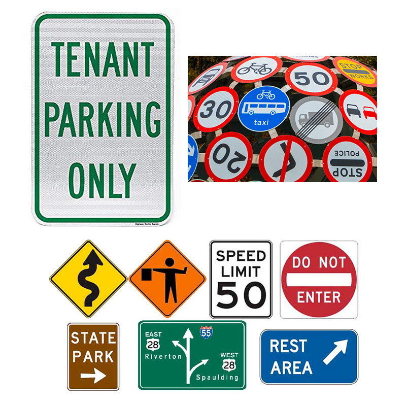 Road Safety Aluminium Reflective Traffic Signs Retro Symbols 2mm