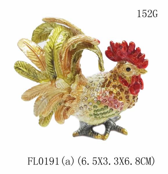 Buy cheap Fancy Mini Rooster Metal Jewelry Box pewter jewelry box with rooster design from wholesalers