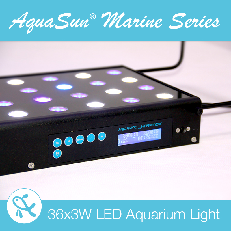 AquaSun series Sunrise Sunset smart Marine 12X3W 24X3W 36X3W 48X3W LED aquarium lighting