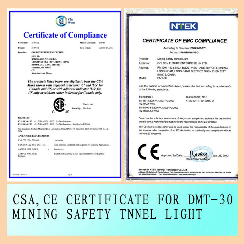 3000 lumen LED explosion proof light Stainlesss steel housing CSA / FCC