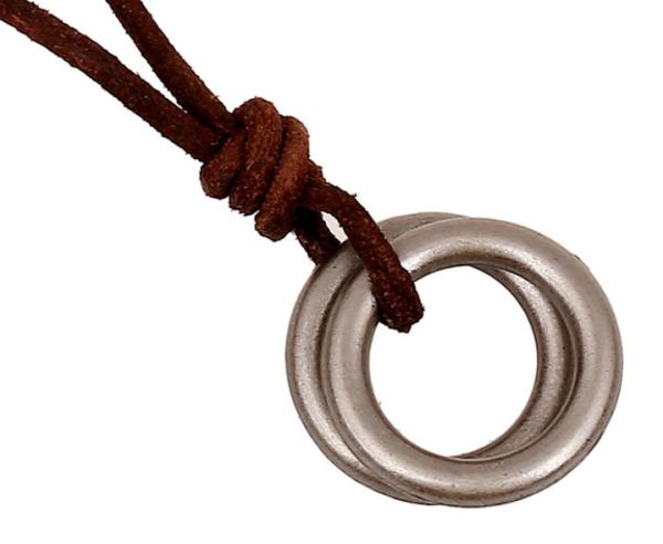 Double circle head layer cowhide necklace restoring ancient ways Leather