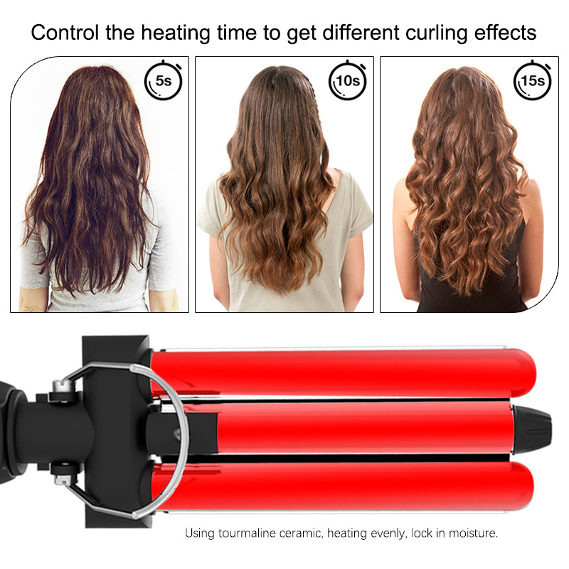 Ceramic Plate Triple Barrel Waver Hair Styling Tools Curling Iron Wand