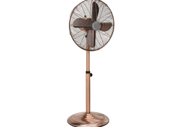 Brushed Copper 60W Retro Floor Fan Remote Control For Home Appliance High