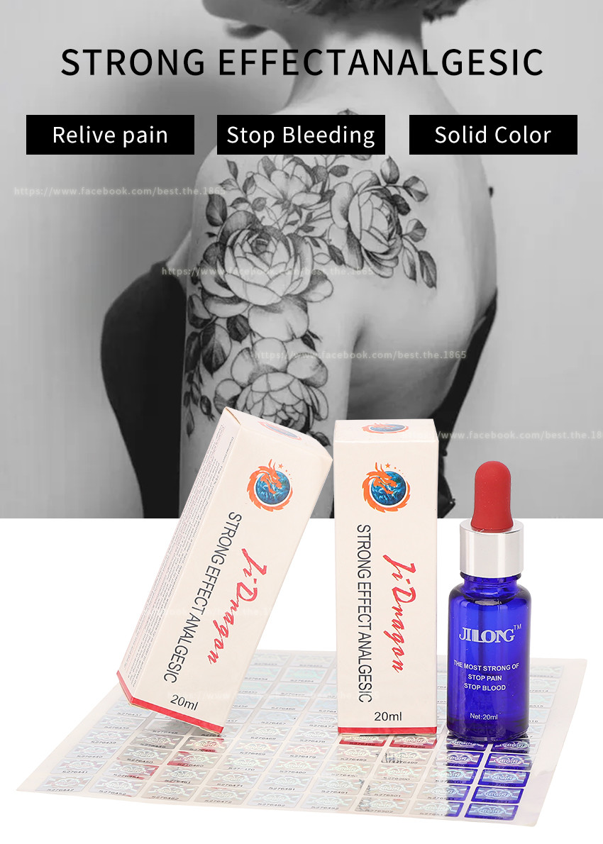 JINLONG Tattoo Anesthetic Liquid Transparent Freeze Ice Pain Stop Liquid 20ml