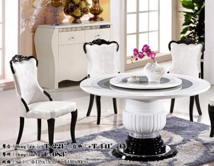 Buy cheap dining room 8 seater round marble table with Lazy Susan from wholesalers