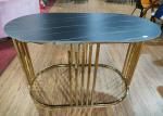 Elegant 130*70*75cm Stainless Steel Marble Dining Table