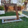 Buy cheap Outdoor L Shaped Corten Steel Water Feature waterfall With LED Light from wholesalers