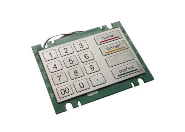 PCI CDM Bank Machine Keypad For AES DES TDES , 16 Big Keys Stainless Steel