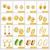 Buy cheap fashion 24K dubai golden jewelry, latest design heart shaped clip-on earrings from wholesalers