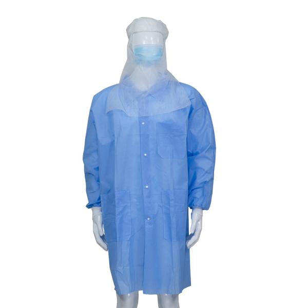 5pcs/Bag Dustproof Disposable Lab Coats With Shirt / Korean / Knitted Collar