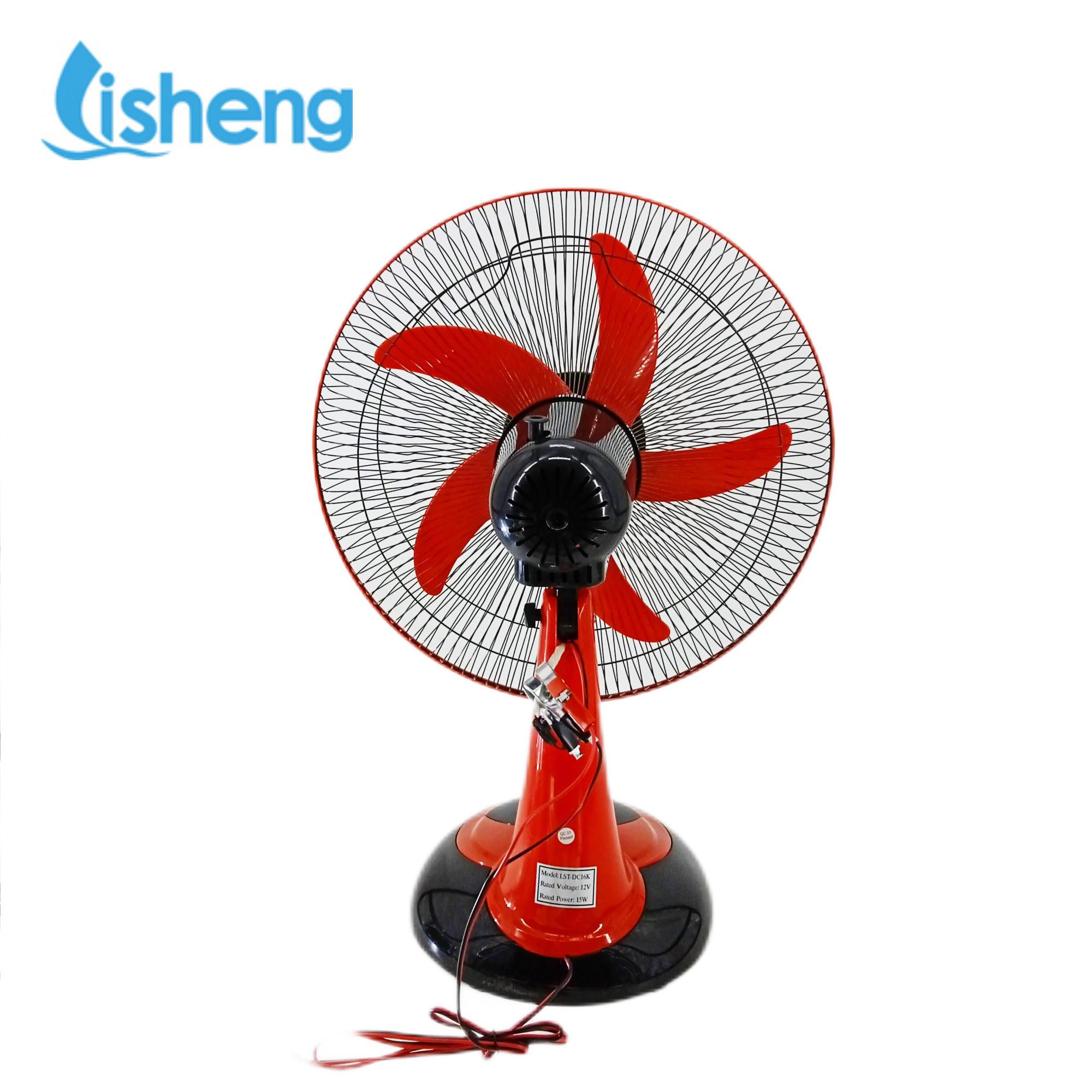 DC Energy Saving Rechargeable Table Fan With Lithium Batteries 12V 13W 16 Inch