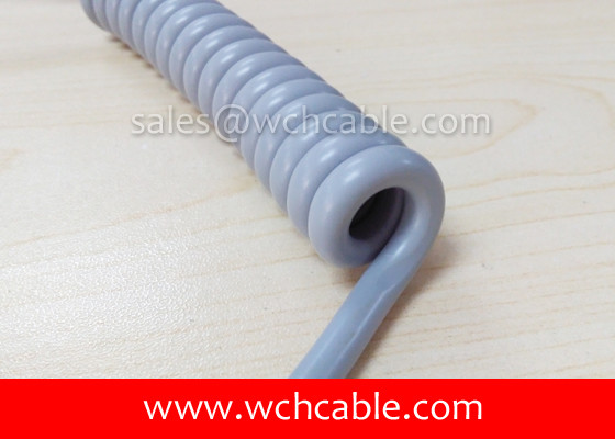 UL Curly Cable, AWM Style UL20238 18AWG 5C VW-1 125°C 600V, TPE / TPE