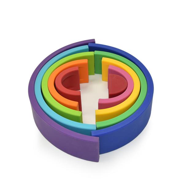 Buy cheap Educational Silicone Blocks Latex Free Baby Stacking Toy Big Rainbow from wholesalers