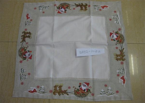 Buy cheap Polyester Fabric Linen Hemstitch Tablecloth Durable For Home And Hotel from wholesalers