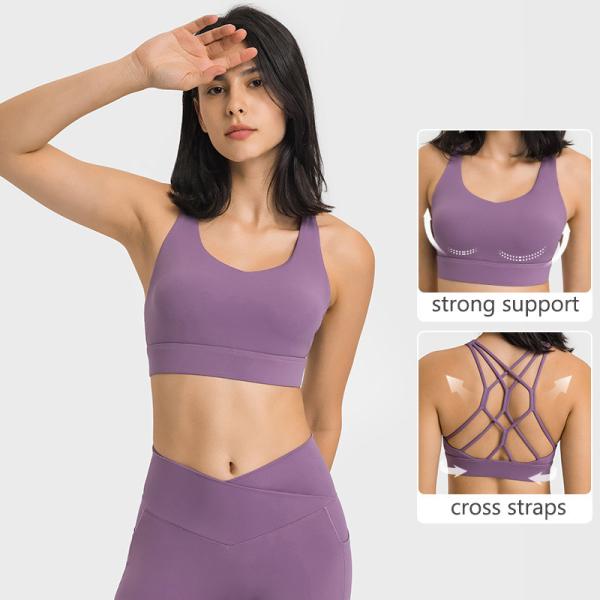 Buy cheap Multi Strand Cross Straps Sports Bra Womens High Elastic Yoga Bra from wholesalers