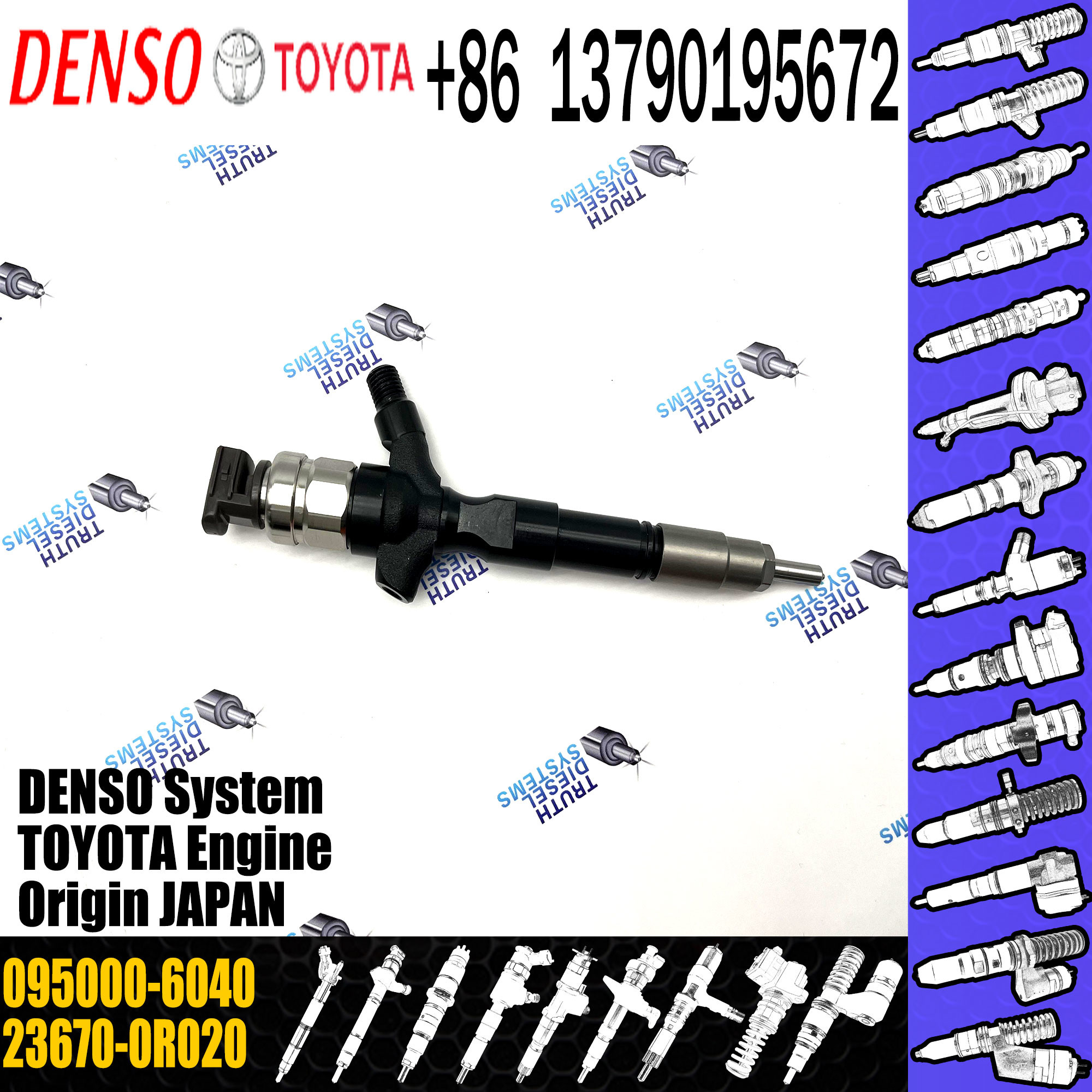 Fuel engine injector 095000-6040 23670-0R020 for engine high pressure pump engine injection injector 095000-6040