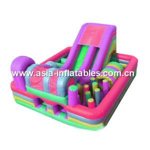 Buy cheap Customized Inflatable Green Obstacle Challenges Course With Printed Business Logo from wholesalers