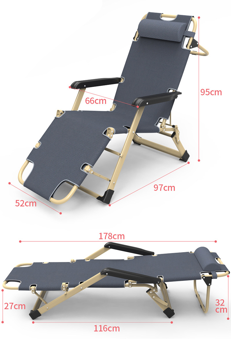 Foldable Portable Chaise Lounge Chair for Outdoor Beach Patio Garden Camping Pool Side