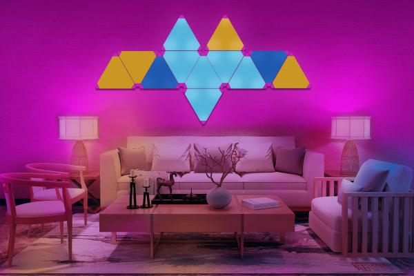 Buy cheap Triangle RGBIC LED Wall Lights For Gaming Setup Bedroom Works Voice Controlled from wholesalers