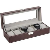 Buy cheap NEX 6 Slots Watch Box Organizer for Men, Black Watch Holder Stand Display product