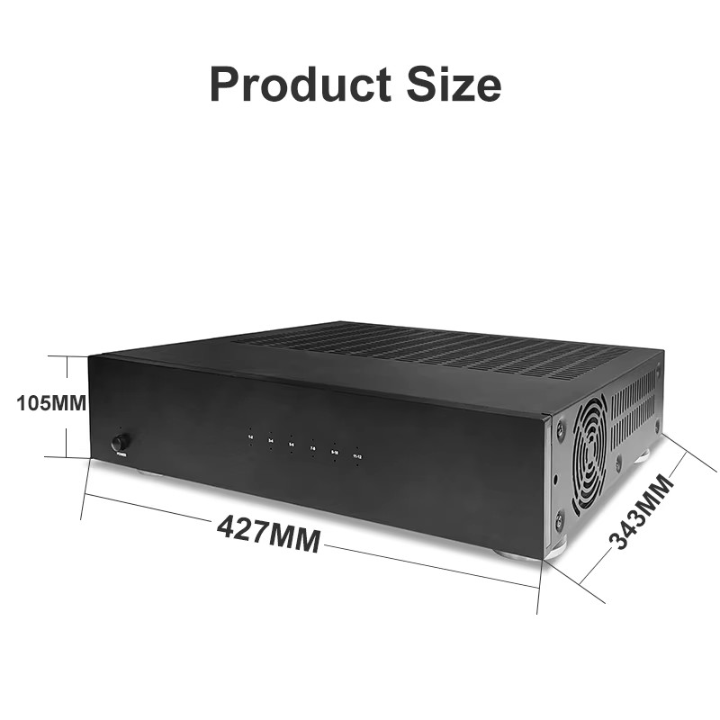 12 Channel Rack Mount Receiver Amplifier 6 Zones 900W Home Theater Stereo Amplifier